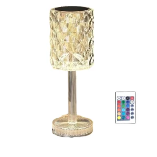 آباژور شارژی لمسی RGB طرح استوانه کریستال
