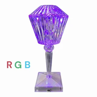 آباژور شارژی لمسی RGB طرح الماس