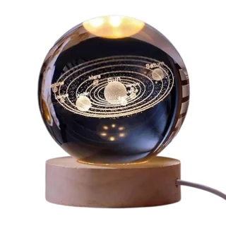چراغ خواب مدل گوی کریستالی منظومه شمسی 3D کد۳۰۱
