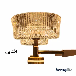 لوستر مدرن ۱۲ شاخه وارداتی مدل کاسه ای طلایی