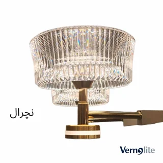 لوستر مدرن ۱۲ شاخه وارداتی مدل کاسه ای طلایی