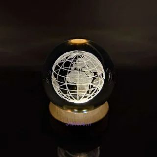 چراغ خواب مدل گوی کریستالی طرح کره زمین 3D کد۳۱۸