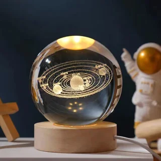 چراغ خواب مدل گوی کریستالی منظومه شمسی 3D کد۳۰۱